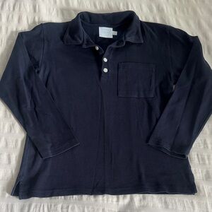 Little English Dark Blue Long Sleeve Polo